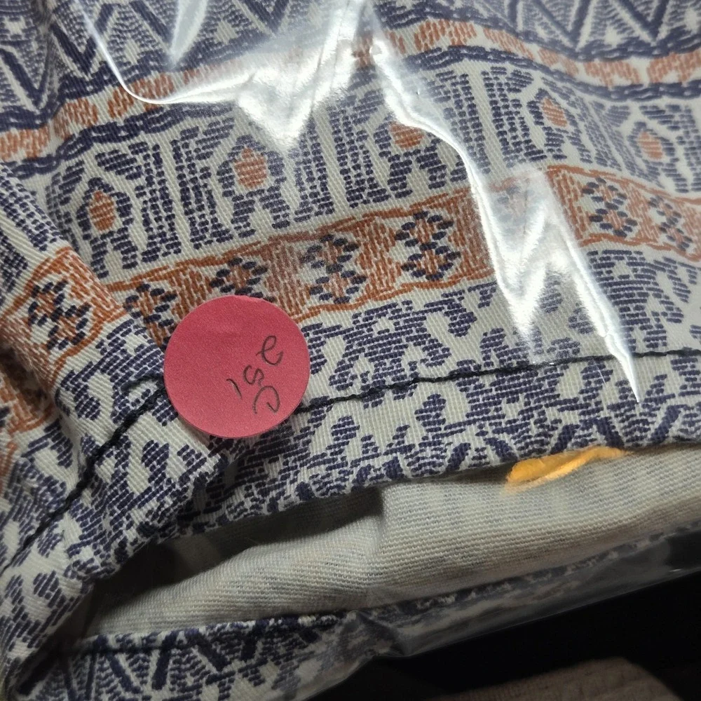 BeBop Blue Orange Beige Patterned Striped Low‎ Rise Shorts. Juniors Size 11